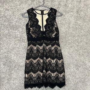 NWT Charlotte Russe Elegant Black Lace Mini Dress